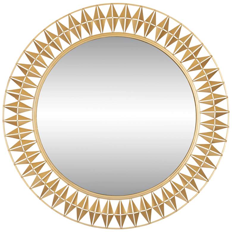 Varaluz Casa Forever French Gold 33&quot; Round Wall Mirror