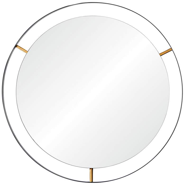 Image 1 Varaluz Casa Framed Matte Black 20" Round Wall Mirror