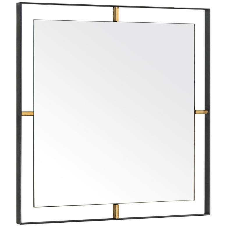 Image 1 Varaluz Casa Framed Matte Black 20" Square Wall Mirror