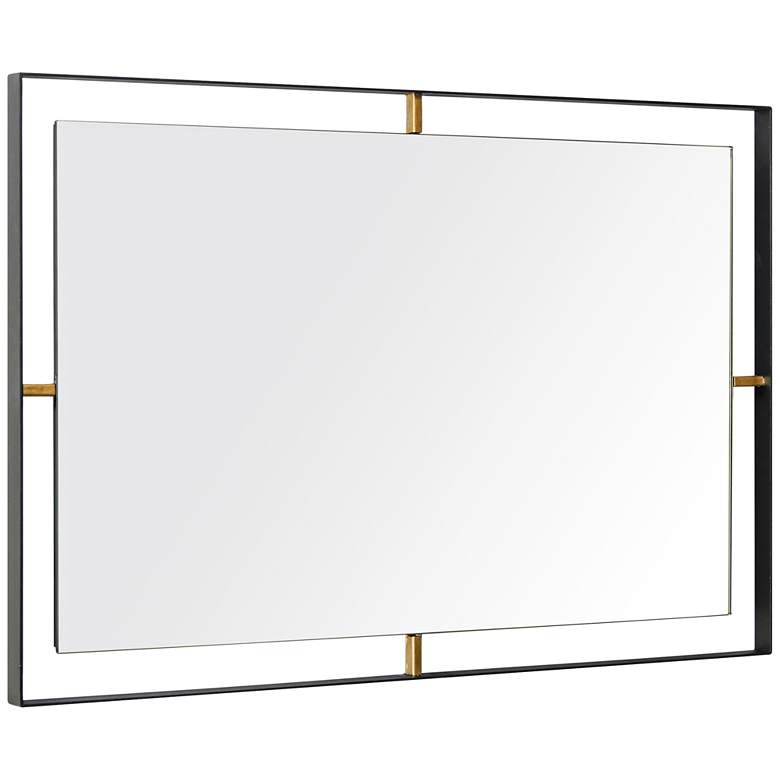 Image 1 Varaluz Casa Framed Matte Black 30 inch x 20 inch Wall Mirror