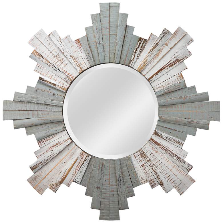 Image 1 Varaluz Casa Gray and Whitewash 36 inch Sunburst Wall Mirror