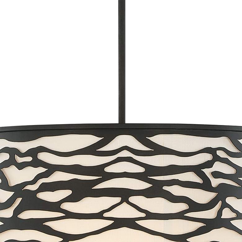 Image 3 Varaluz Casa Kato 18" Wide Carbon Black Drum Pendant Light more views