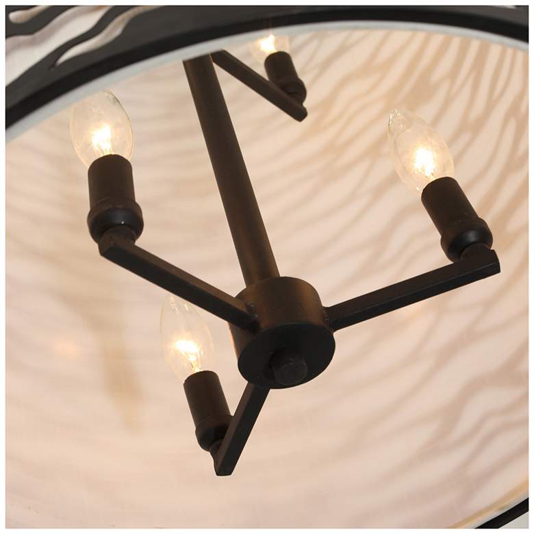 Image 4 Varaluz Casa Kato 18" Wide Carbon Black Drum Pendant Light more views