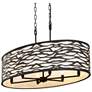 1_Varaluz Casa Kato 36" Wide Carbon Black 6-Light Oval Pendant