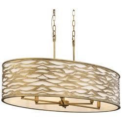 Varaluz Casa Kato 36" Wide Havana Gold 6-Light Oval Pendant