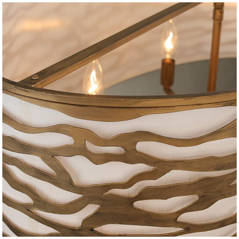Image 3 Varaluz Casa Kato 36" Wide Havana Gold 6-Light Oval Pendant more views