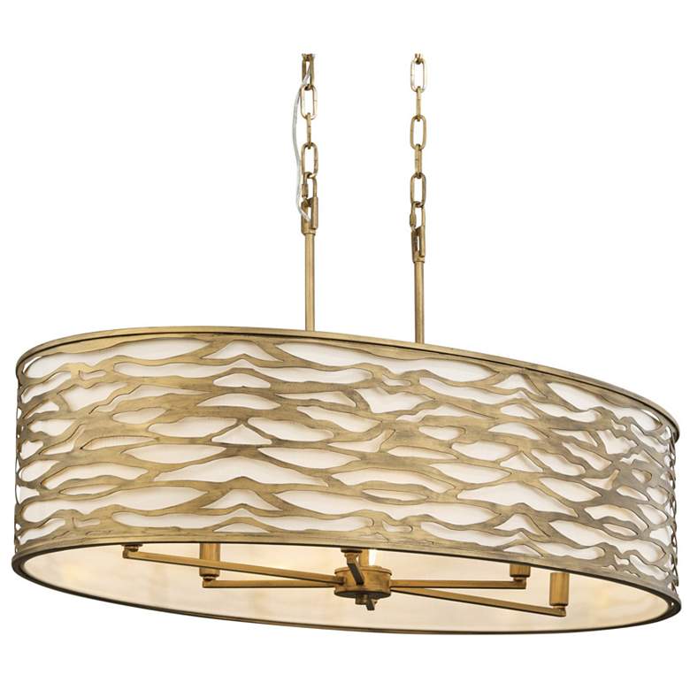 Image 5 Varaluz Casa Kato 36" Wide Havana Gold 6-Light Oval Pendant more views