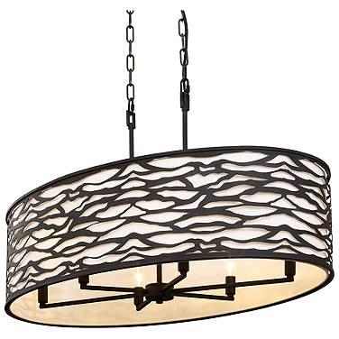 Varaluz Casa Kato 36" Wide Carbon Black 6-Light Oval Pendant