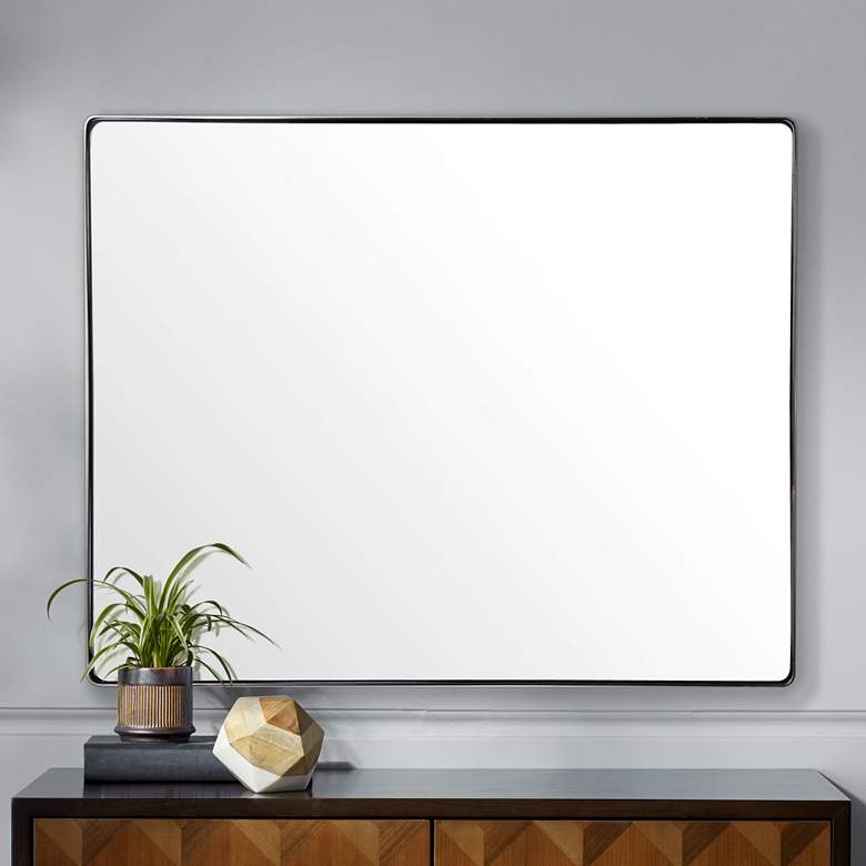 Image 1 Varaluz Casa Kye Polished Nickel 30 inch x 24 inch Wall Mirror