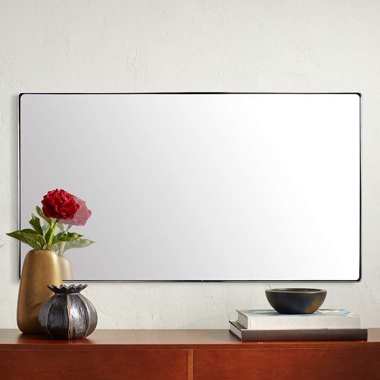 Image 1 Varaluz Casa Kye Polished Nickel 40 inch x 22 inch Wall Mirror