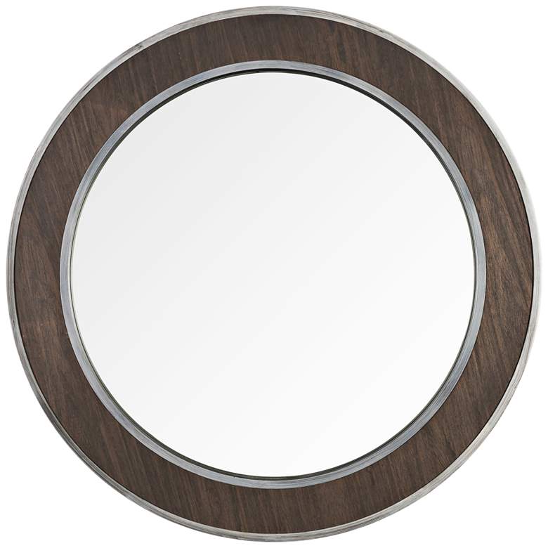 Image 1 Varaluz Casa Macie Wood and Metal 30" Round Wall Mirror