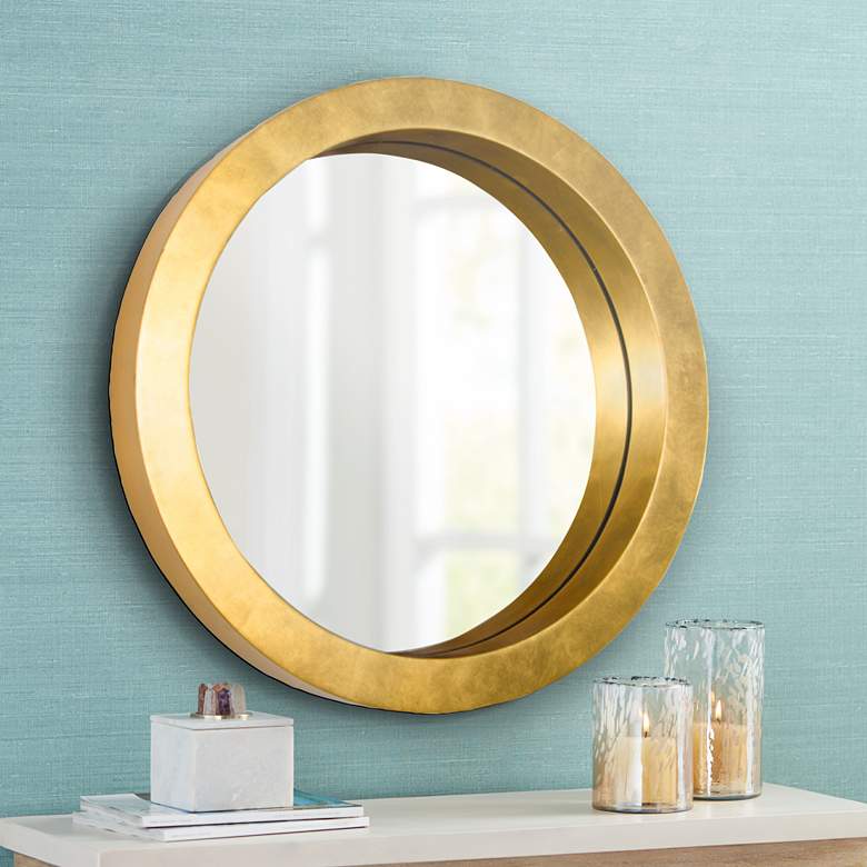 Image 1 Varaluz Casa Ringleader Gold Leaf 23 1/2" Round Wall Mirror