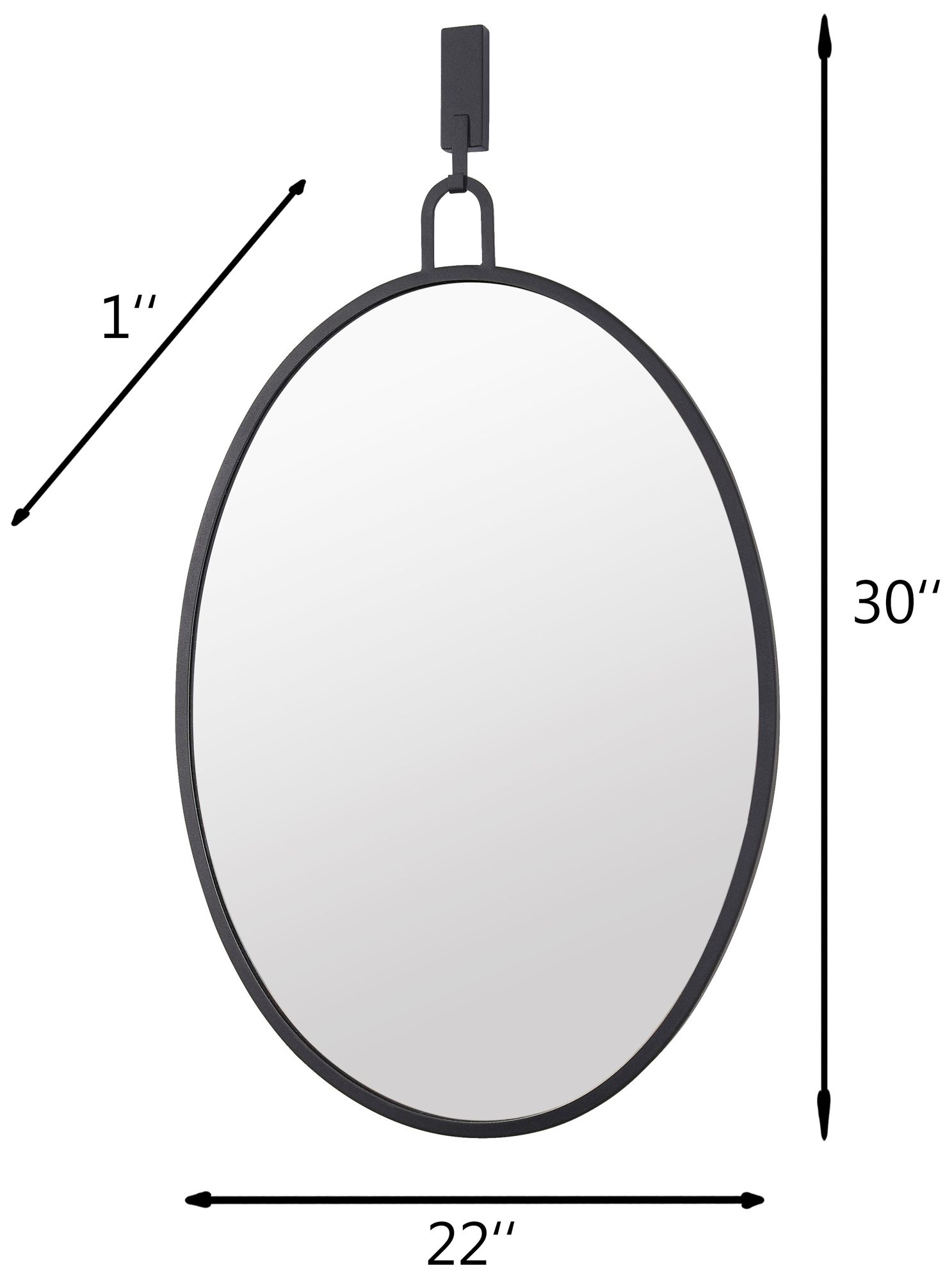Varaluz Casa Stopwatch Black 22 1/4" x 33 1/4" Oval Wall Mirror