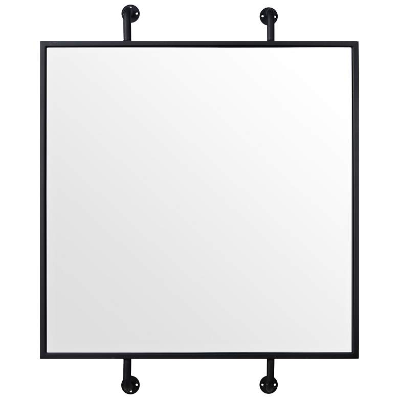 Image 1 Varaluz Casa Tycho Black 33" x 32 3/4" Wall Mirror