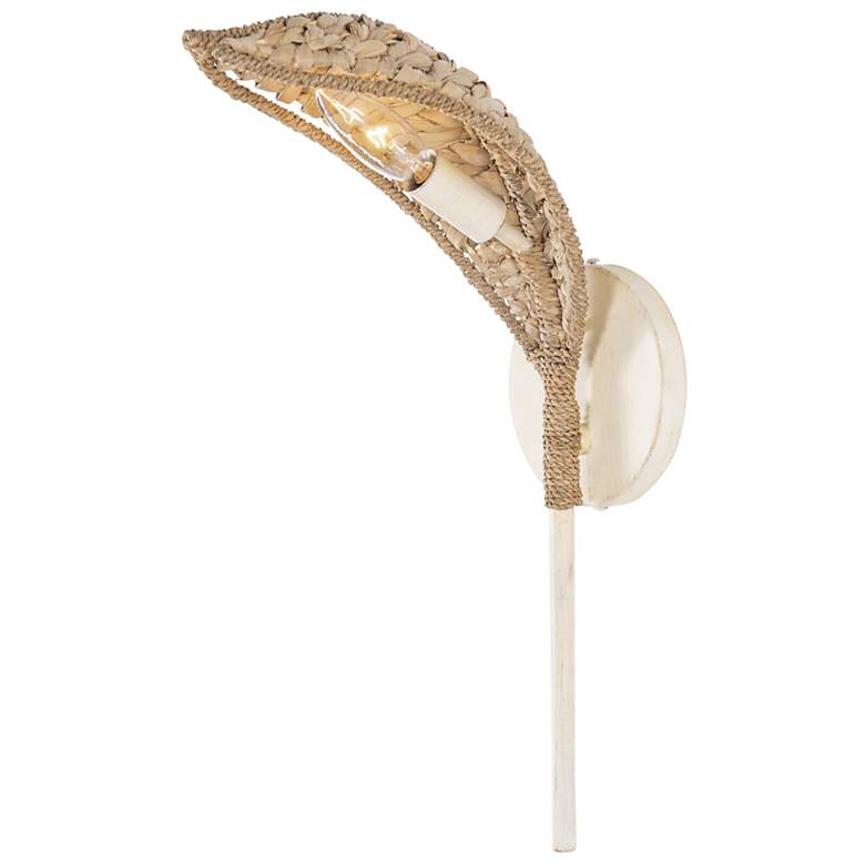 Image 1 Varaluz Century Palm 16" Natural Seagrass/Country White 1-Light Wall S