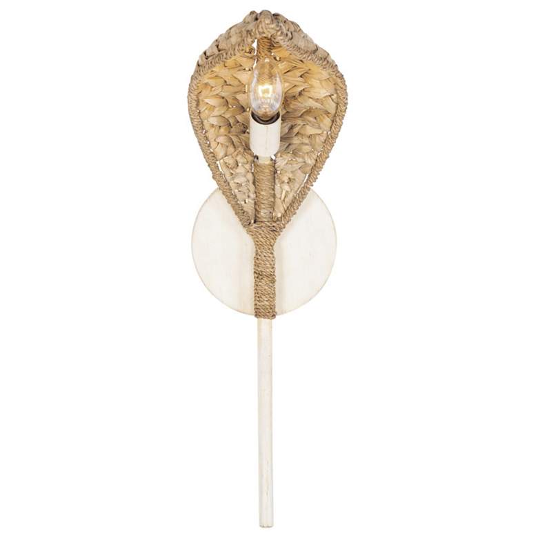Image 2 Varaluz Century Palm 16" Natural Seagrass/Country White 1-Light Wall S more views
