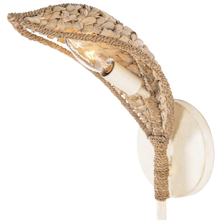 Image 4 Varaluz Century Palm 16" Natural Seagrass/Country White 1-Light Wall S more views