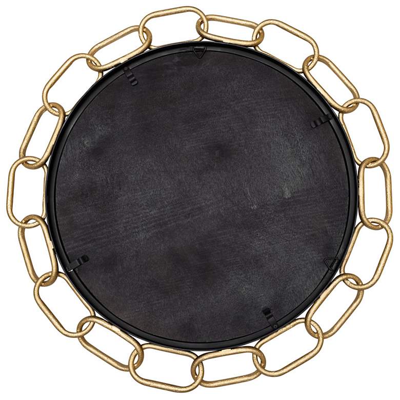 Image 4 Varaluz Chains of Love 30" Matte Black Textured Gold Round Wall Mirror more views