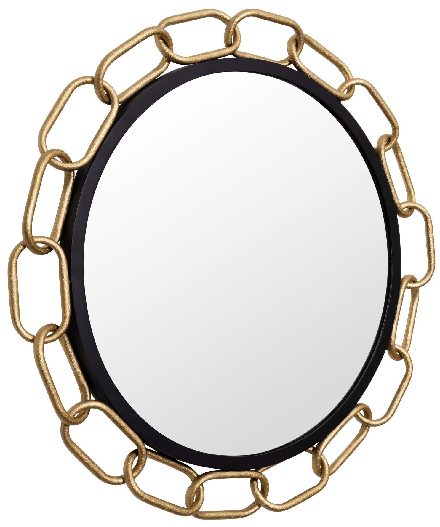 Image 5 Varaluz Chains of Love Matte Black and Gold 30" Round Wall Mirror more views