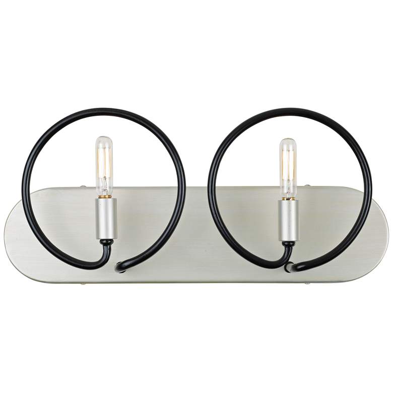 Image 1 Varaluz Circulo 8"H 2-Light Silverado and Black Wall Sconce