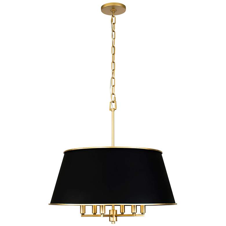 Image 1 Varaluz Coco 24"W French Gold and Black 6-Light Drum Pendant