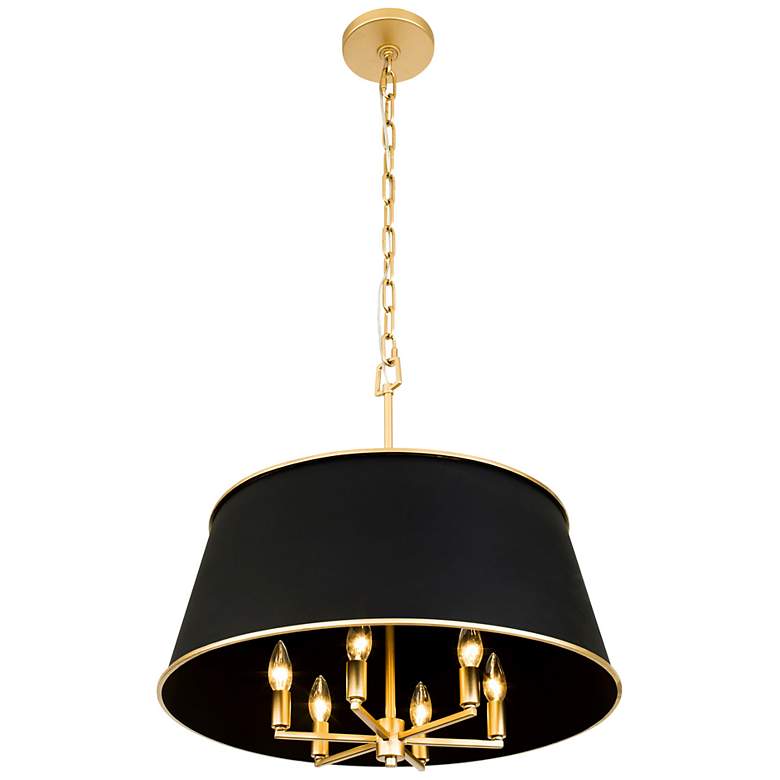 Image 2 Varaluz Coco 24"W French Gold and Black 6-Light Drum Pendant more views