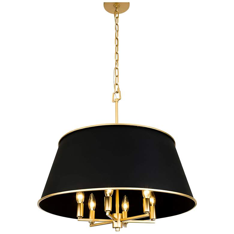 Image 4 Varaluz Coco 24"W French Gold and Black 6-Light Drum Pendant more views