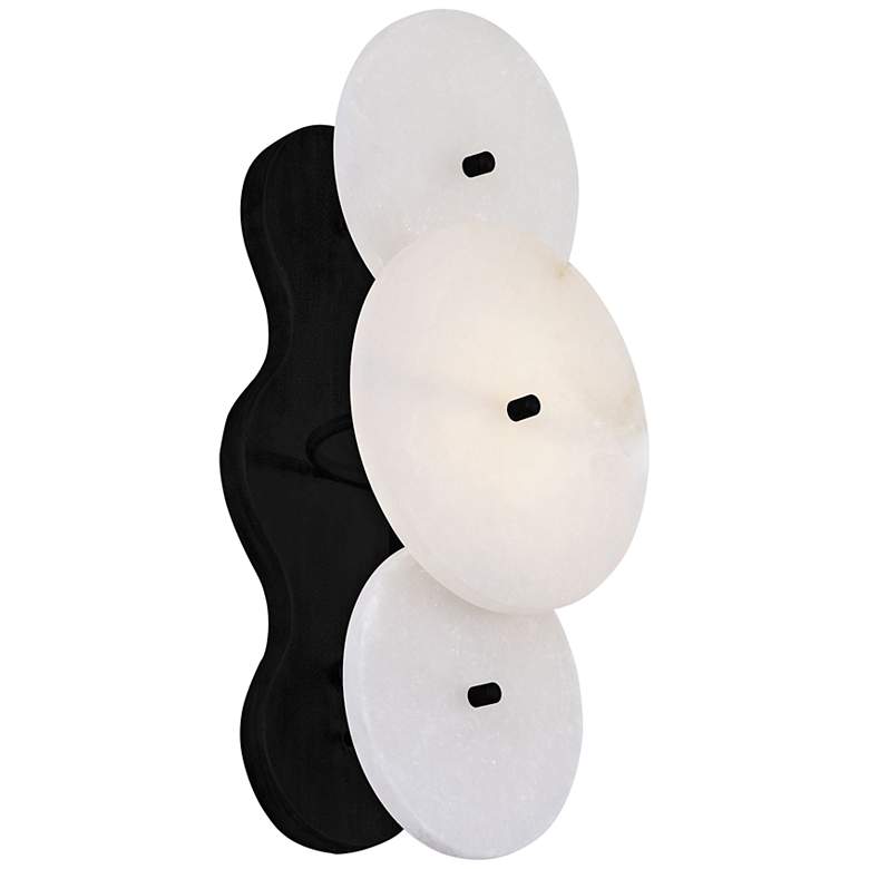Image 1 Varaluz Cosmos 13 3/4" High Matte Black Wall Sconce