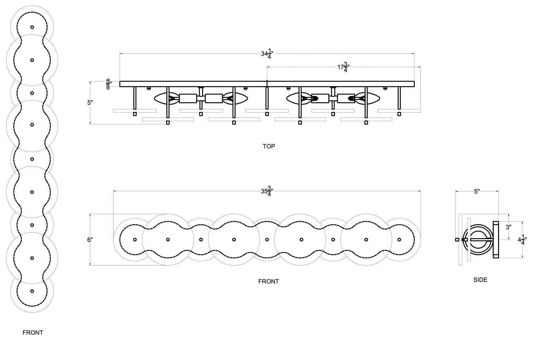 Image 6 Varaluz Cosmos 35 3/4" Wide Matte Black 4-Light Bath Light more views