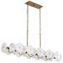 1_Varaluz Cosmos 50" Wide 10-Light Havana Gold White Disc Linear Pendant