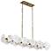 Varaluz Cosmos 50" Wide 10-Light Havana Gold White Disc Linear Pendant