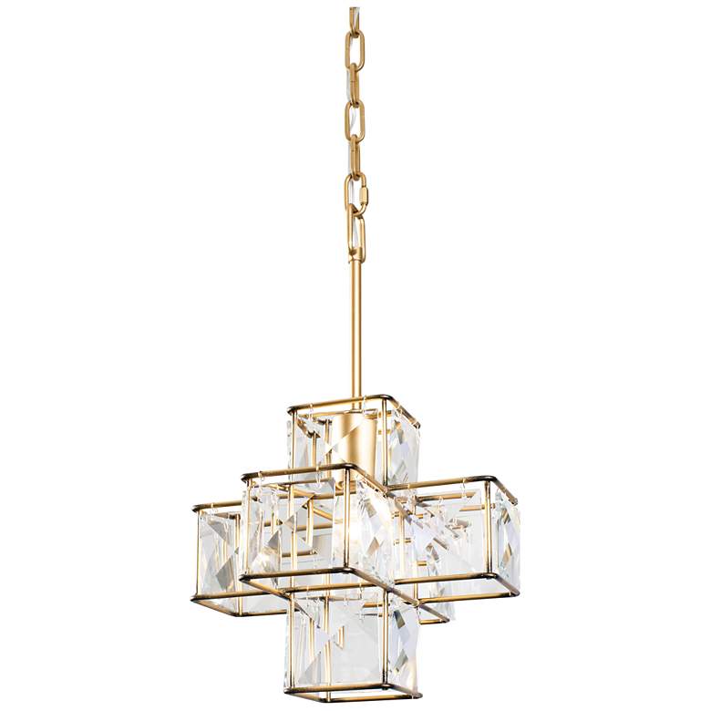 Image 2 Varaluz Cubic 12"W Calypso Gold and Crystal Mini Pendant