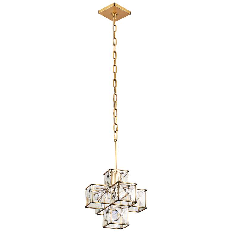 Image 3 Varaluz Cubic 12"W Calypso Gold and Crystal Mini Pendant more views