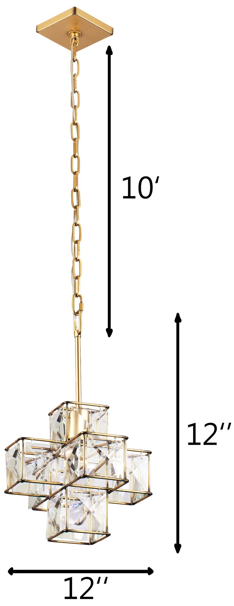 Varaluz Cubic 12"W Calypso Gold and Crystal Mini Pendant