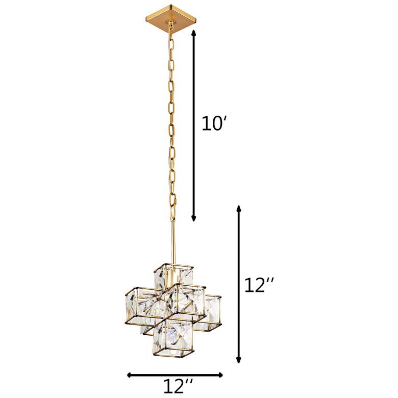 Image 6 Varaluz Cubic 12"W Calypso Gold and Crystal Mini Pendant more views