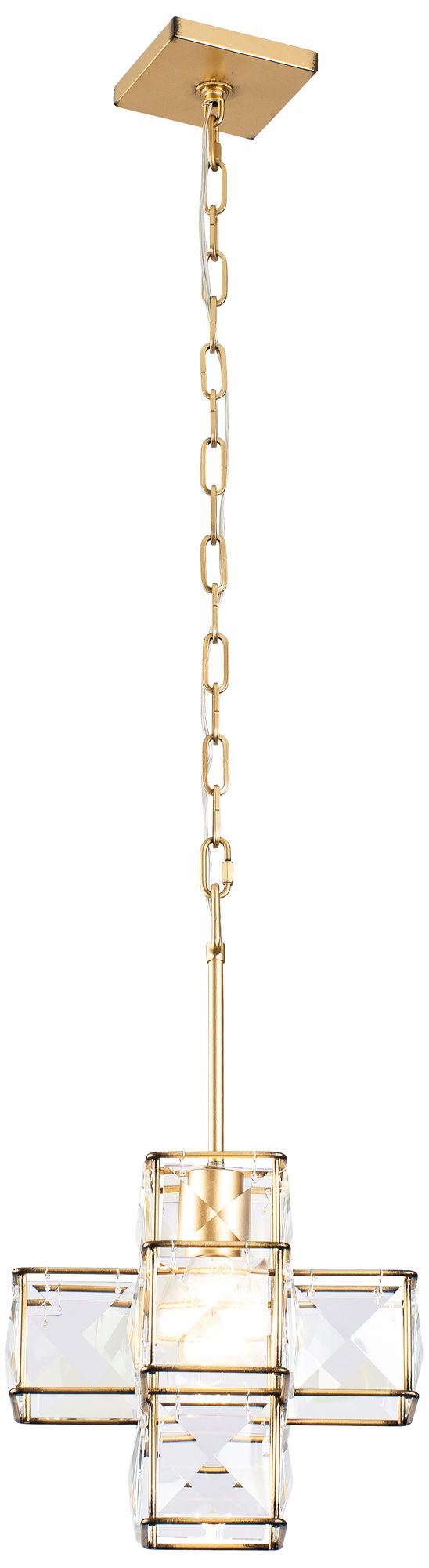 Varaluz Cubic 12"W Calypso Gold and Crystal Mini Pendant