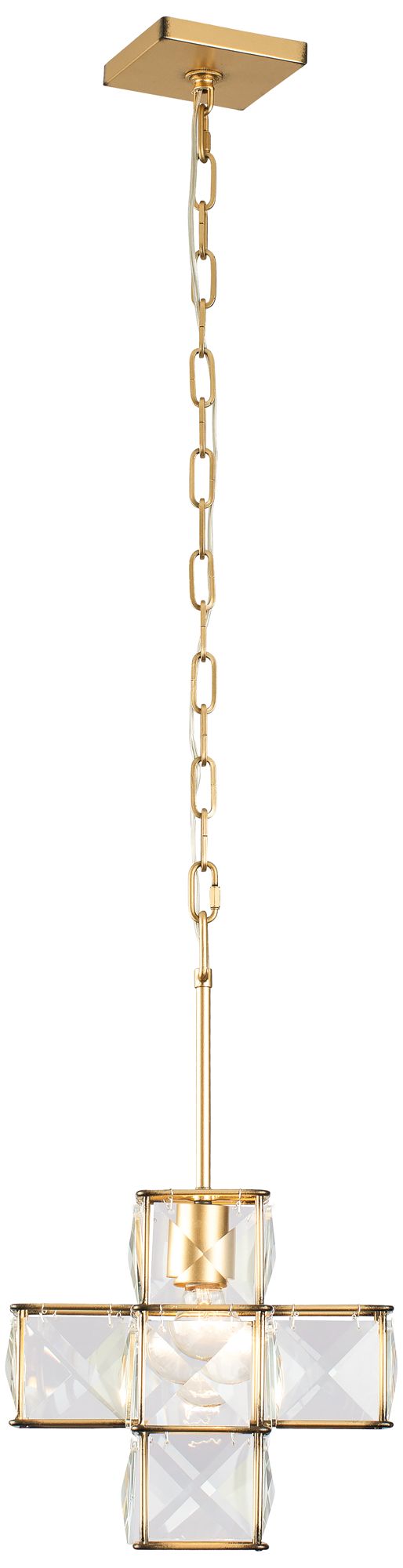 Varaluz Cubic 12"W Calypso Gold and Crystal Mini Pendant