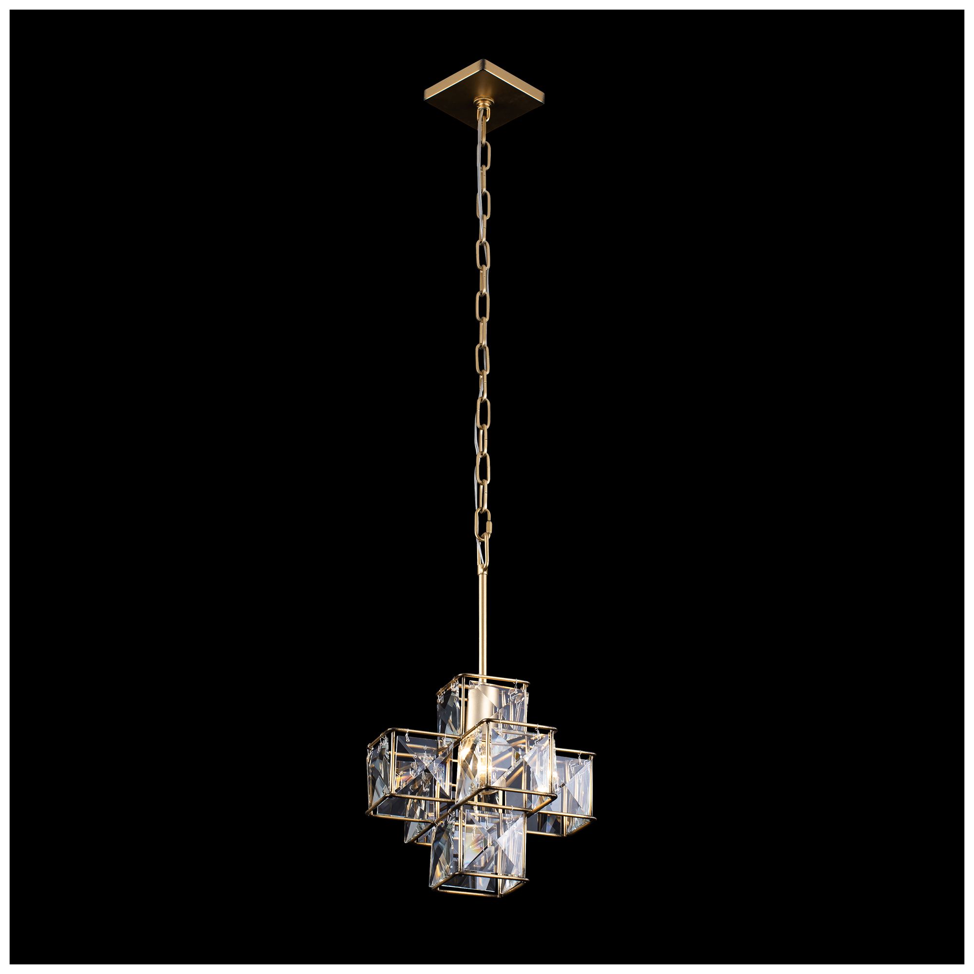 Varaluz Cubic 12"W Calypso Gold and Crystal Mini Pendant