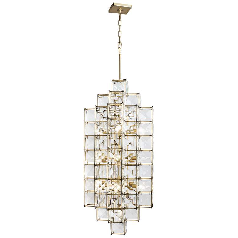 Image 3 Varaluz Cubic 18 1/2 inchW Calypso Gold w/ Crystal Foyer Pendant more views