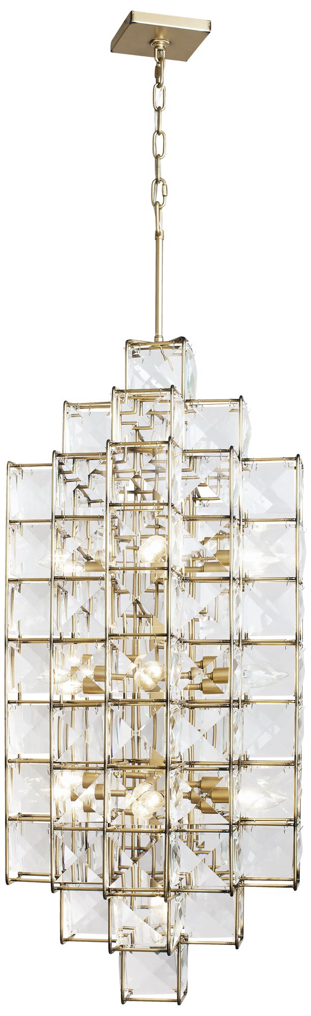 Image 5 Varaluz Cubic 18 1/2"W Calypso Gold w/ Crystal Foyer Pendant more views