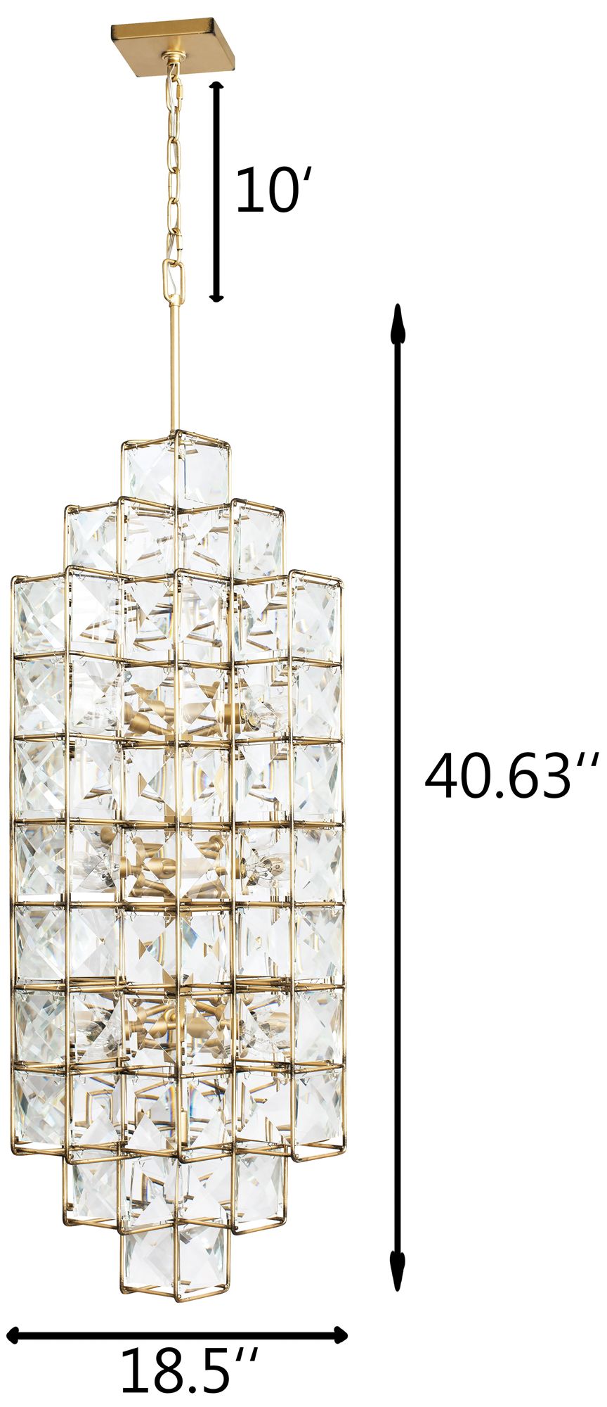 Image 7 Varaluz Cubic 18 1/2"W Calypso Gold w/ Crystal Foyer Pendant more views