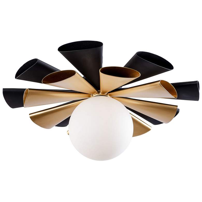 Image 2 Varaluz Daphne 24" Wide Matte Black and French Gold Ceiling Light