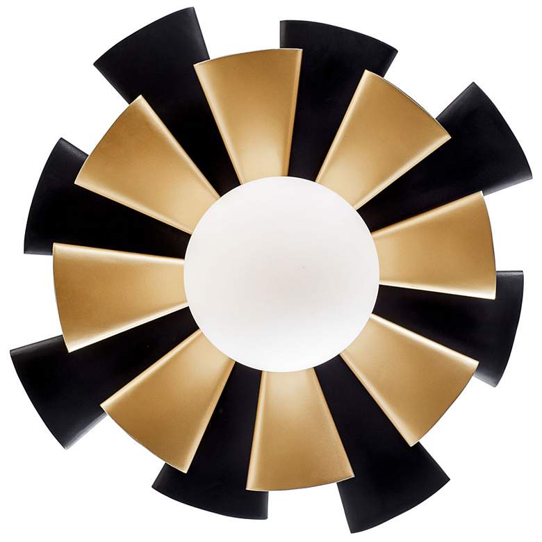 Image 4 Varaluz Daphne 24" Wide Matte Black and French Gold Ceiling Light more views