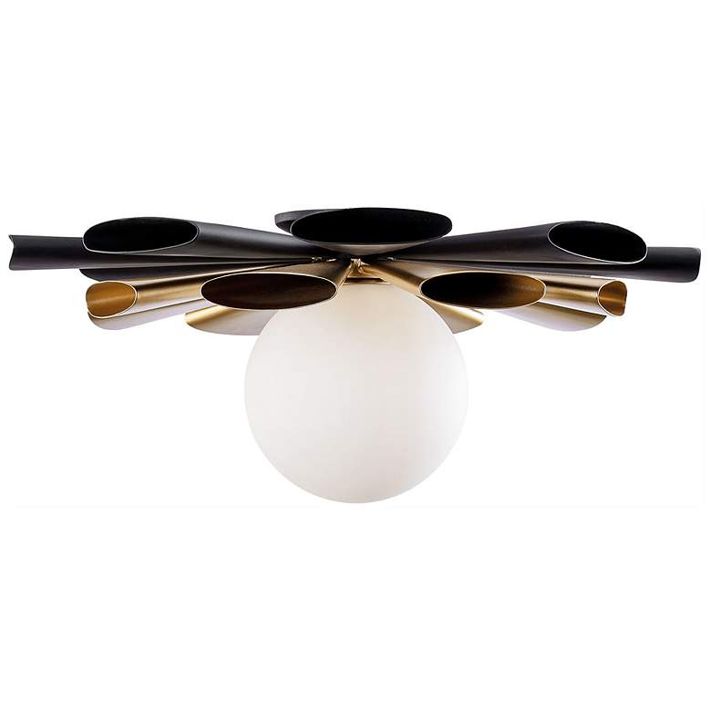 Image 5 Varaluz Daphne 24" Wide Matte Black and French Gold Ceiling Light more views