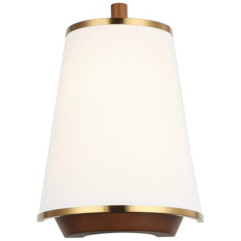 Image 4 Varaluz Desert Flyer 14" High Satin Brass/Medium Walnut 2-Light Wall S more views