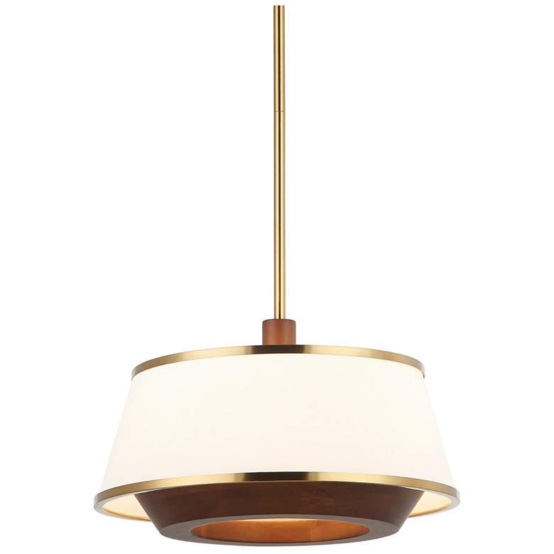Image 1 Varaluz Desert Flyer 16" Brass/Walnut 3-Light Convertible Pendant