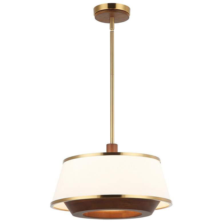 Image 3 Varaluz Desert Flyer 16" Brass/Walnut 3-Light Convertible Pendant more views