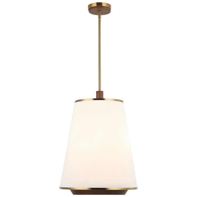 Image 2 Varaluz Desert Flyer 16" Wide Satin Brass/Medium Walnut 3-Light Pendan more views