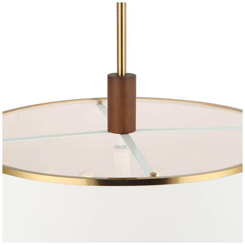 Image 7 Varaluz Desert Flyer 26" Wide Satin Brass/Medium Walnut 6-Light Pendan more views