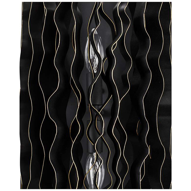 Image 2 Varaluz Estela 16" H Matte Black Gold 2-Light Wall Sconce more views